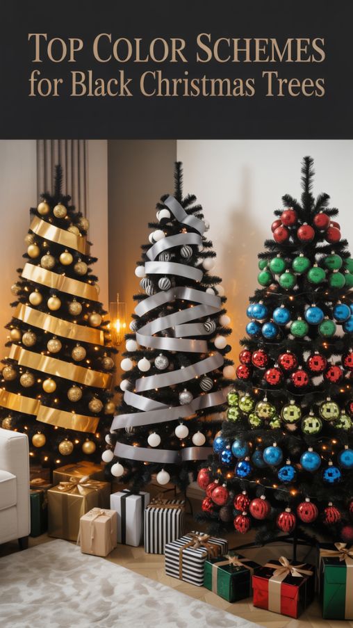 Top Color Schemes for Black Christmas Trees