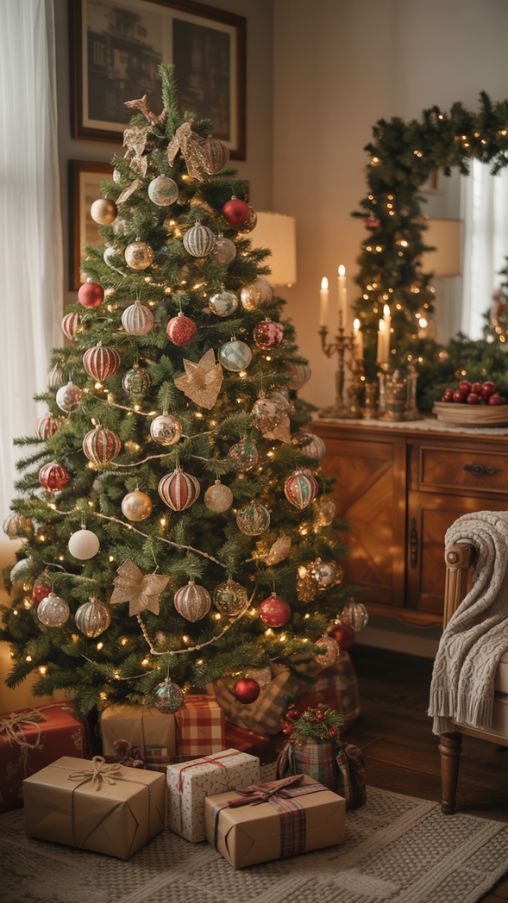 Vintage Christmas Tree Decor Inspiration