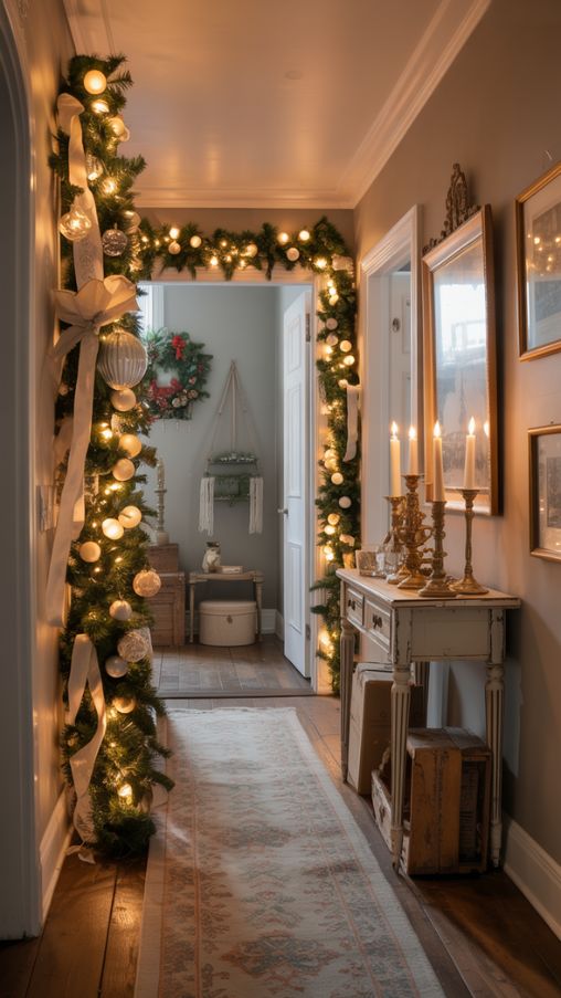 25 Stunning Hallway Christmas Decorating Ideas For A Festive Home ...