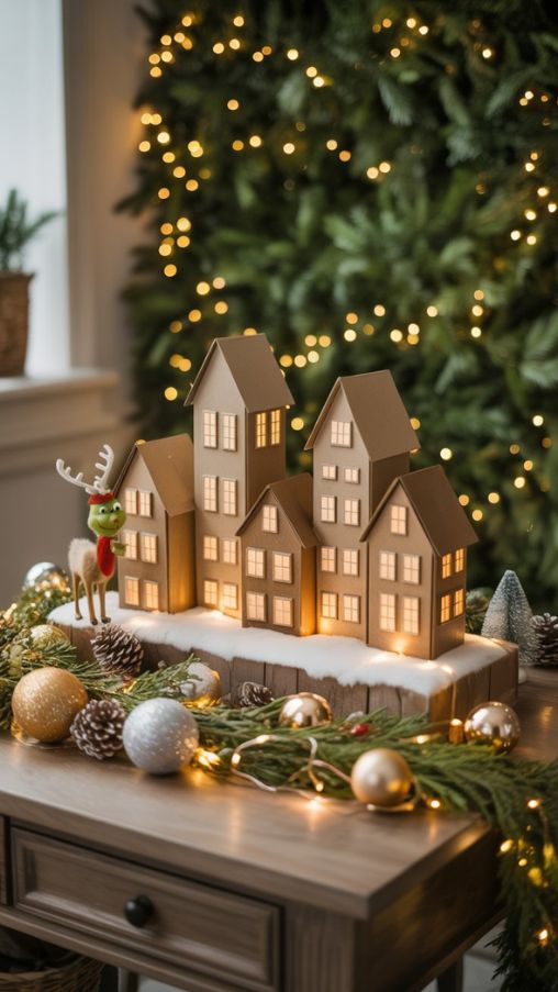 Whimsical Entry Table Christmas Decor Accents