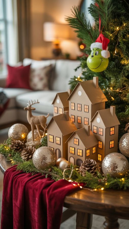 Whimsical Entry Table Christmas Decor Accents