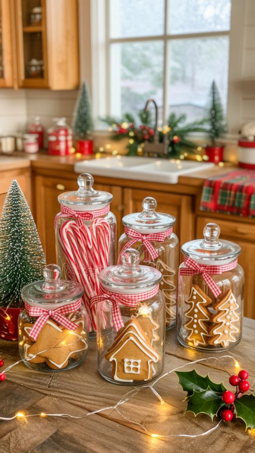 Whimsical Kitchen Christmas Vase Ideas with Edible Holiday Fillers