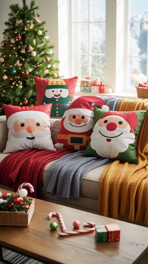 Whimsical & Playful Christmas Pillow Ideas for Fun Holiday Decor