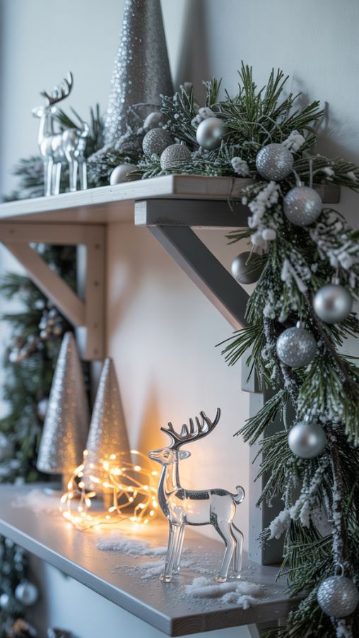 Winter Wonderland Christmas Shelf Decor Ideas