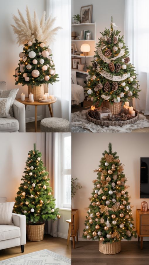 Creative Themes for Small Christmas Trees in Living Rooms