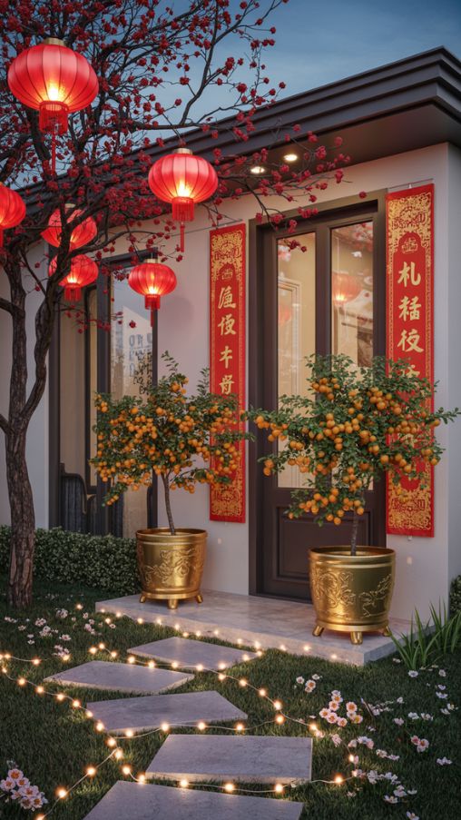 Elegant Outdoor Lunar New Year Decoration Ideas for a Warm and Festive Welcome