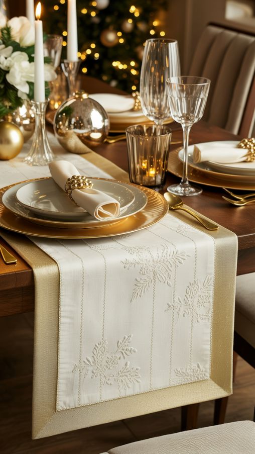Elegant and Sophisticated Christmas Table Runner Ideas for a Luxurious Holiday Look
