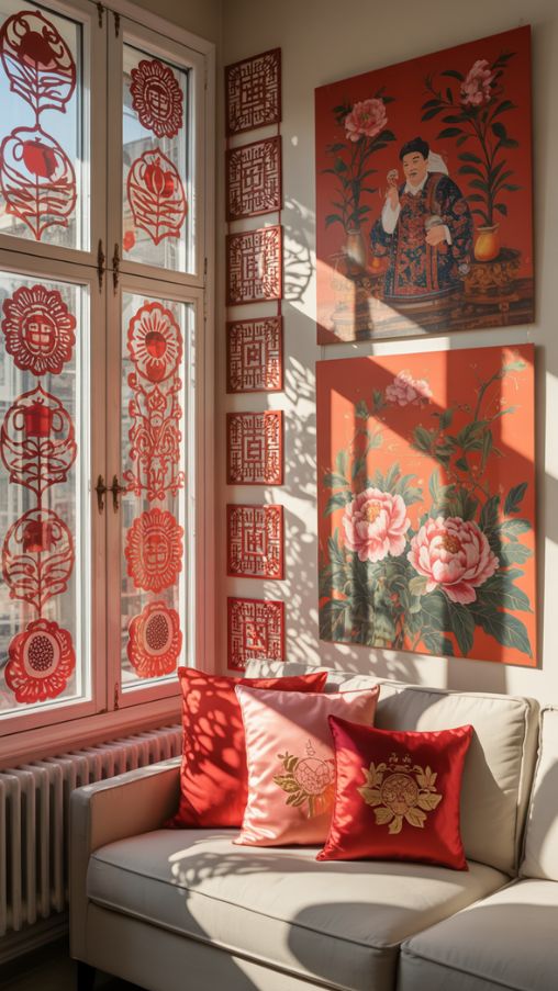 Lunar New Year Paper Cuttings and Traditional New Year Paintings