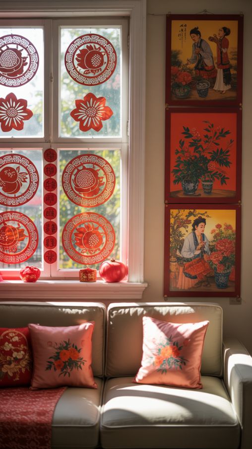 Lunar New Year Paper Cuttings and Traditional New Year Paintings