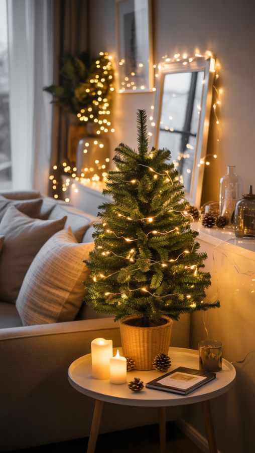 Mini Christmas Tree Lighting Ideas for Cozy Living Rooms