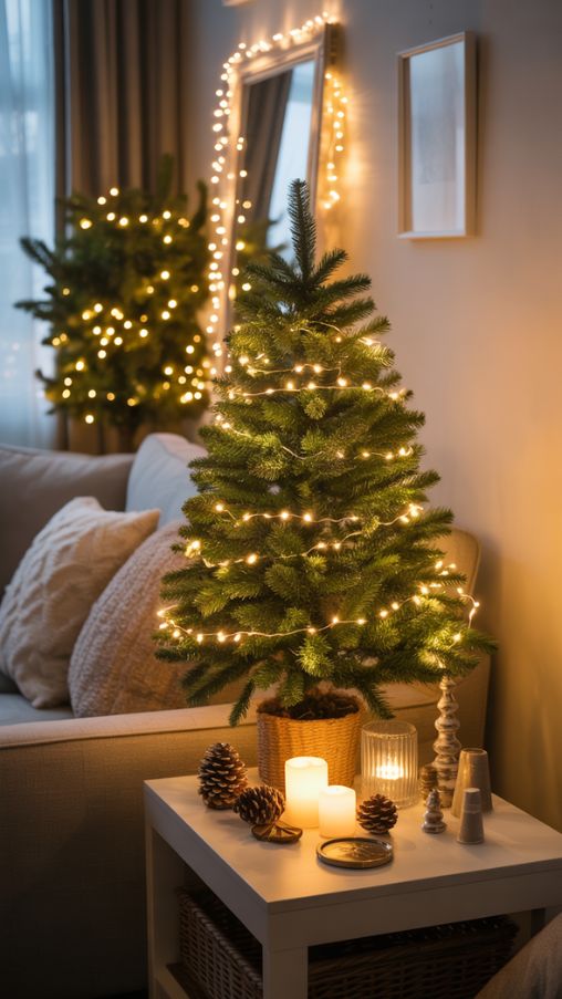 Mini Christmas Tree Lighting Ideas for Cozy Living Rooms