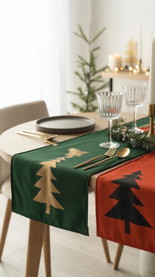 Modern & Minimalist Christmas Table Runner Ideas for a Sleek Holiday Look