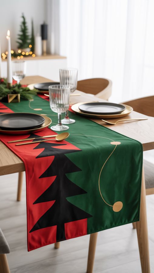 Modern & Minimalist Christmas Table Runner Ideas for a Sleek Holiday Look
