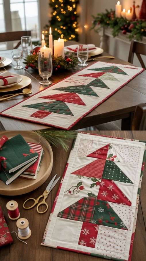Quilted and DIY Christmas Table Runner Ideas for a Cozy Handmade Holiday Look