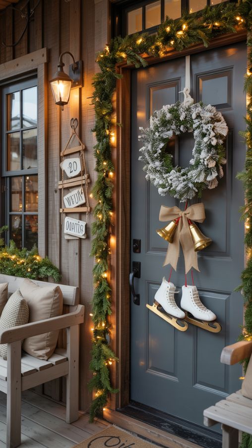 Rustic Christmas Porch Decorating Ideas Front Door With Festive Charm
