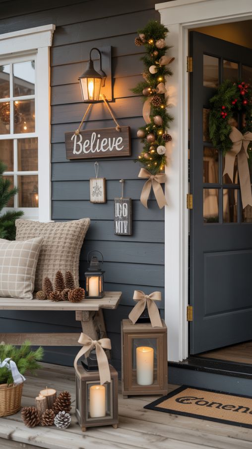 Rustic Christmas Porch Decorating Ideas With Charming DIY Décor