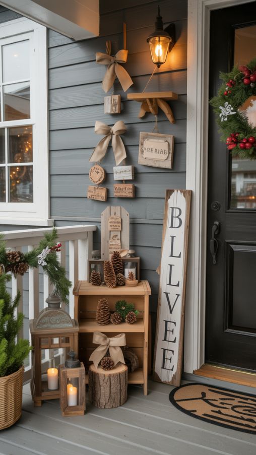 Rustic Christmas Porch Decorating Ideas With Charming DIY Décor