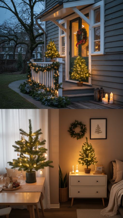 Small Christmas Tree Placement Outside the Living Room