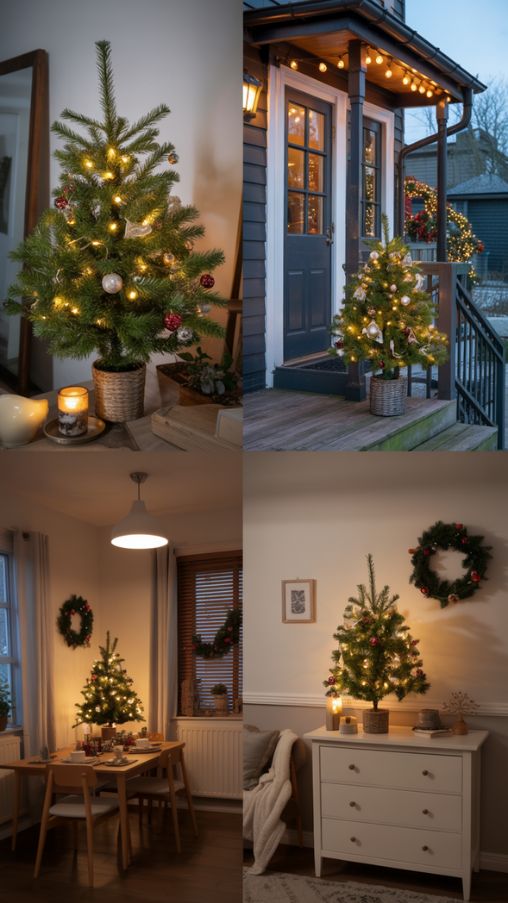 Small Christmas Tree Placement Outside the Living Room
