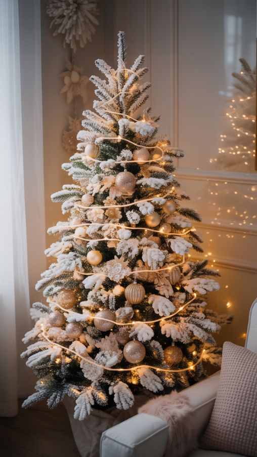 Snowy Christmas Tree Lighting Ideas