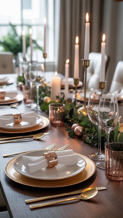 Using Mixed Metals in New Year’s Table Decoration