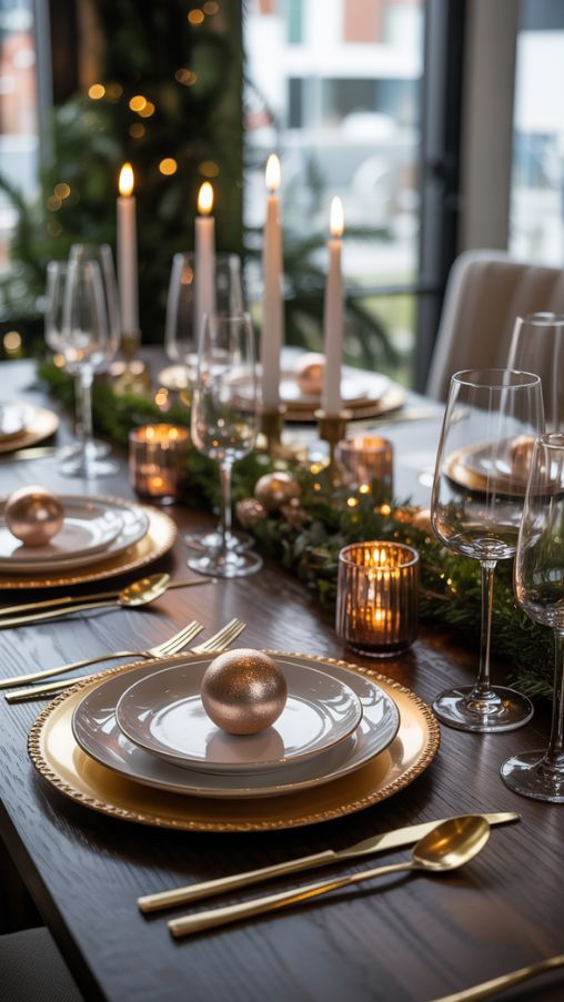 Using Mixed Metals in New Year’s Table Decoration
