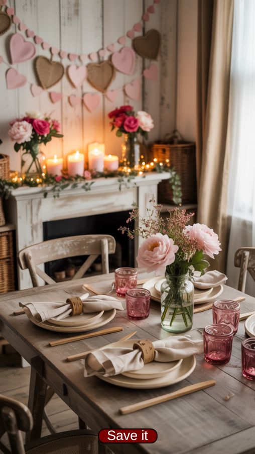 Cozy Farmhouse Valentine Decor Ideas with Rustic Charm