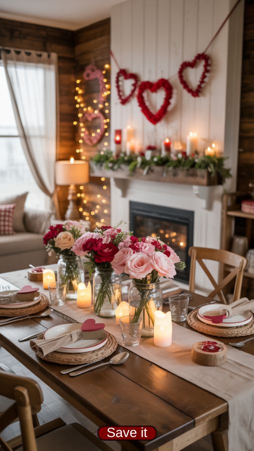 Cozy Farmhouse Valentine Decor Ideas with Rustic Charm
