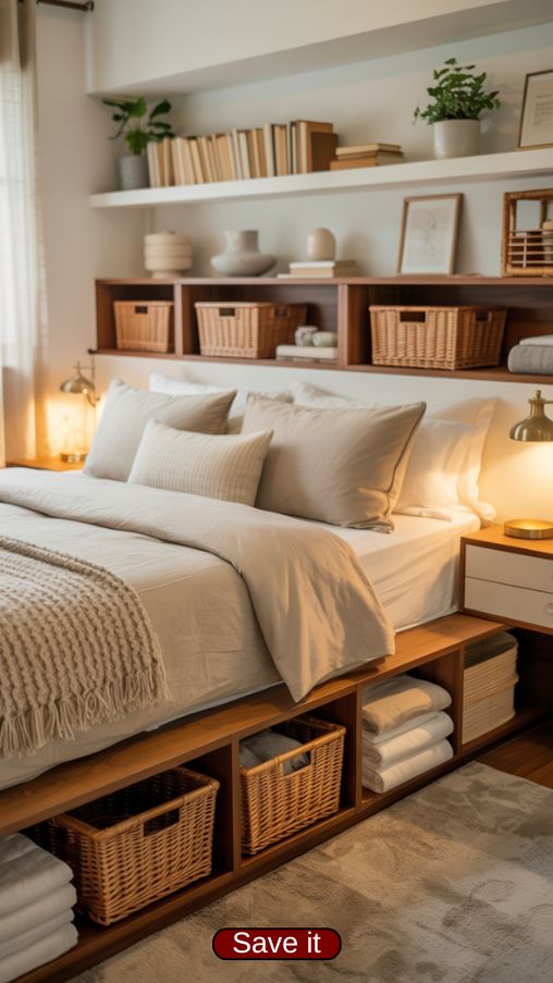 Cozy Guest Room with Smart Storage and Organization