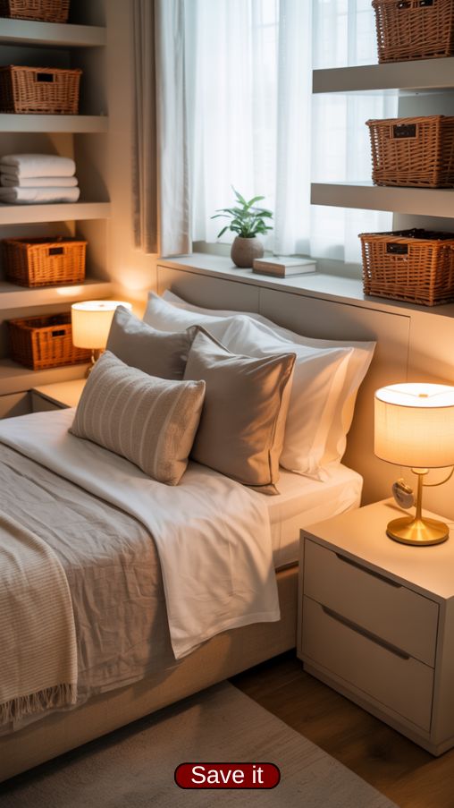 Cozy Guest Room with Smart Storage and Organization