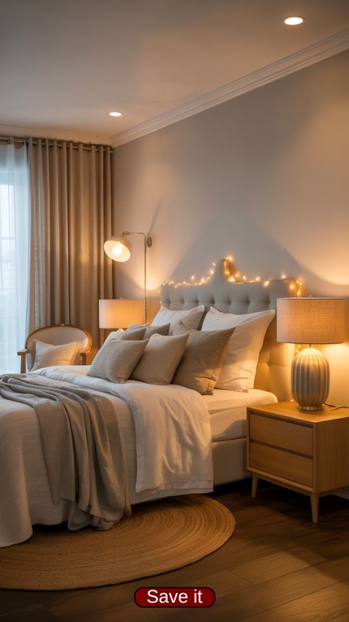 Cozy Guest Room with Soft and Adjustable Lighting