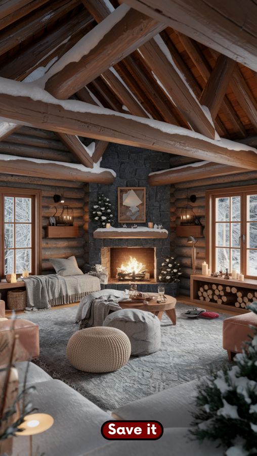 Cozy Winter Cabin Interior Aesthetic