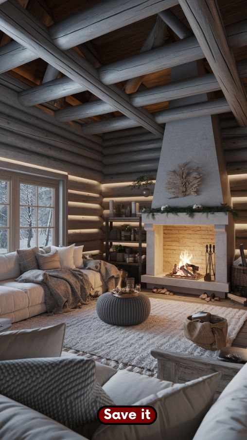 Cozy Winter Cabin Interior Aesthetic