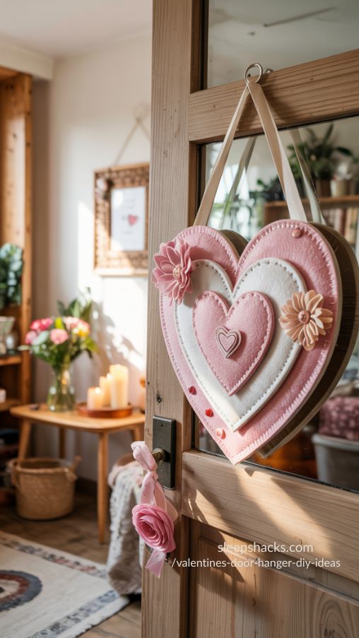 Handmade Valentines Door Hanger DIY Ideas for Cozy Home Decor