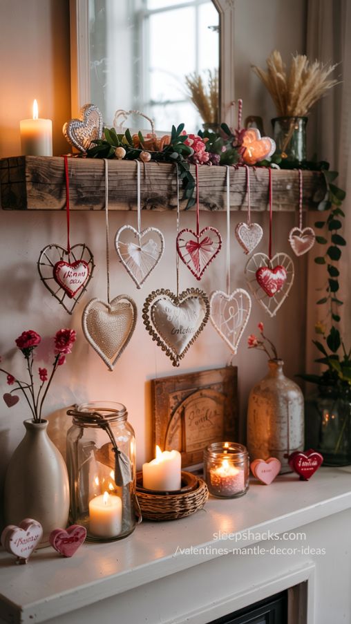 Incorporating DIY Elements into Valentines Mantle Decor Ideas