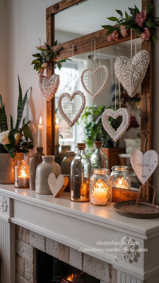 Incorporating DIY Elements into Valentines Mantle Decor Ideas