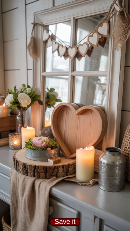 Layered Farmhouse Valentine Decor for Rustic Elegance