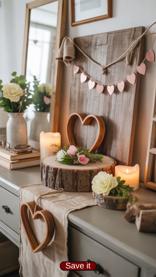 Layered Farmhouse Valentine Decor for Rustic Elegance
