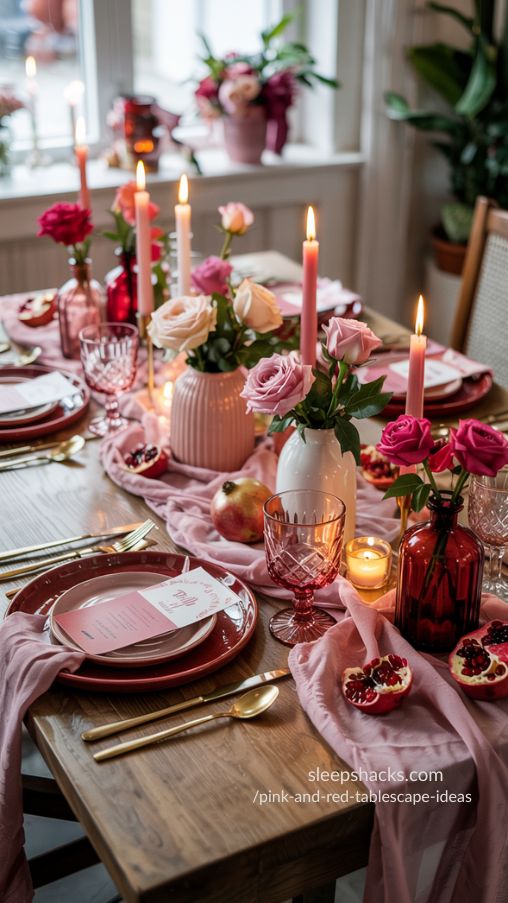 Pink and Red Tablescape Ideas That Create a Joyful and Romantic Dining Experience