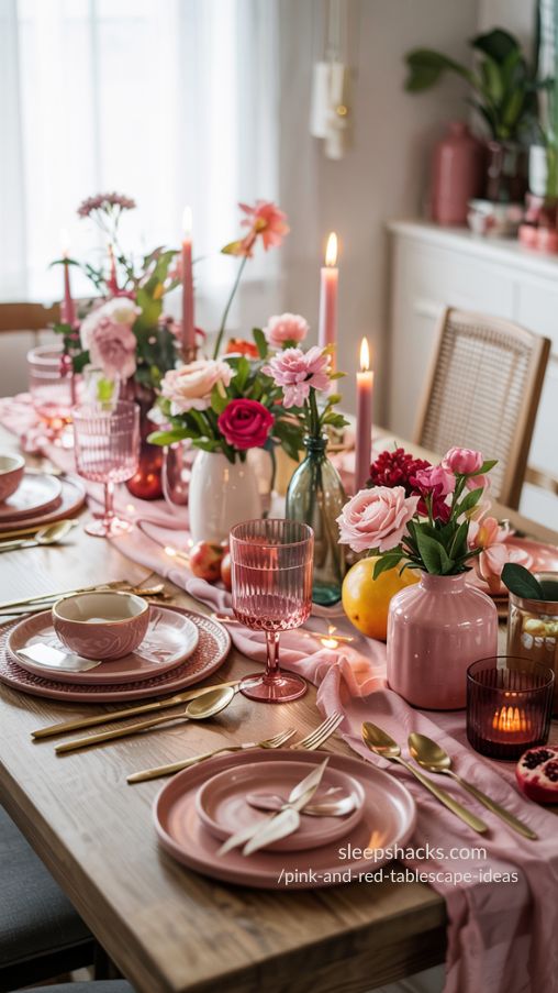 Pink and Red Tablescape Ideas That Create a Joyful and Romantic Dining Experience