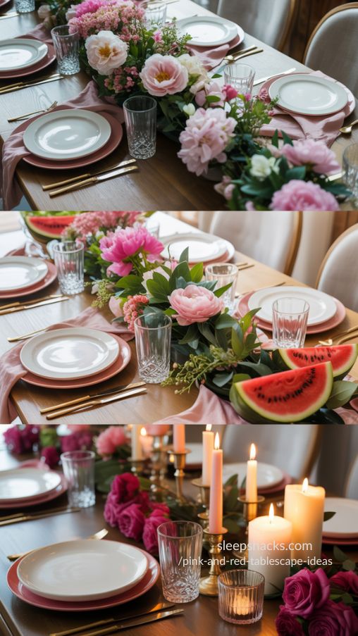 Pink and Red Tablescape Ideas with Seasonal Inspiration