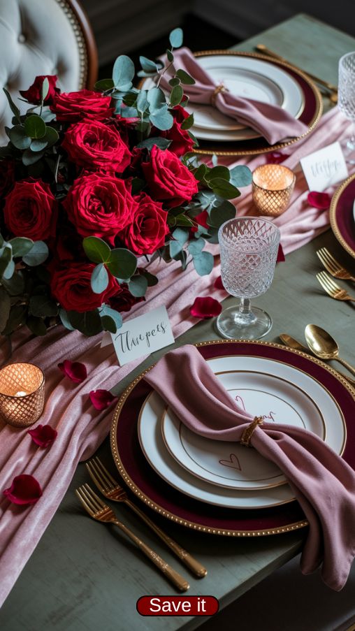 Romantic Valentines Day Table Settings Ideas for Cozy Dinner