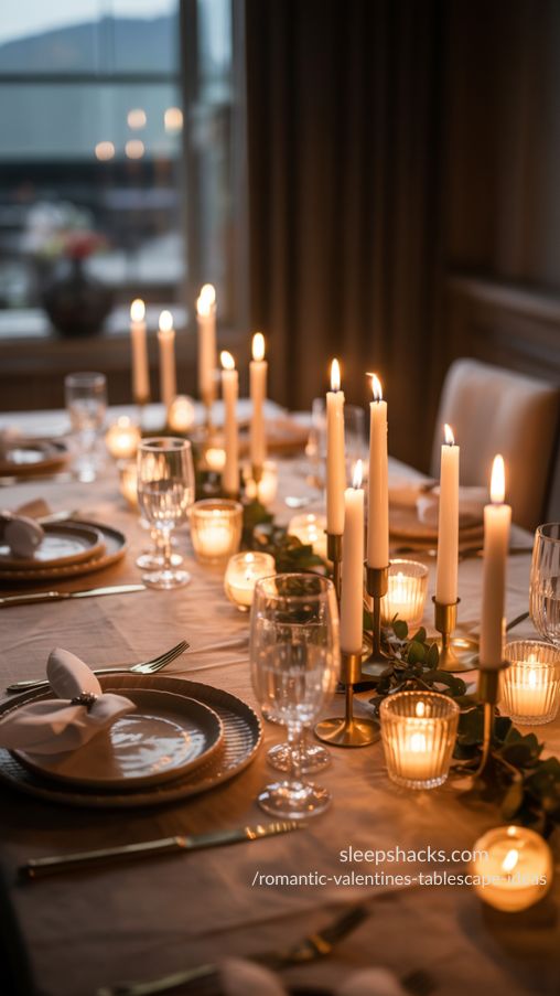 Romantic Valentines Tablescape Ideas Using Candlelight and Soft Lighting Techniques