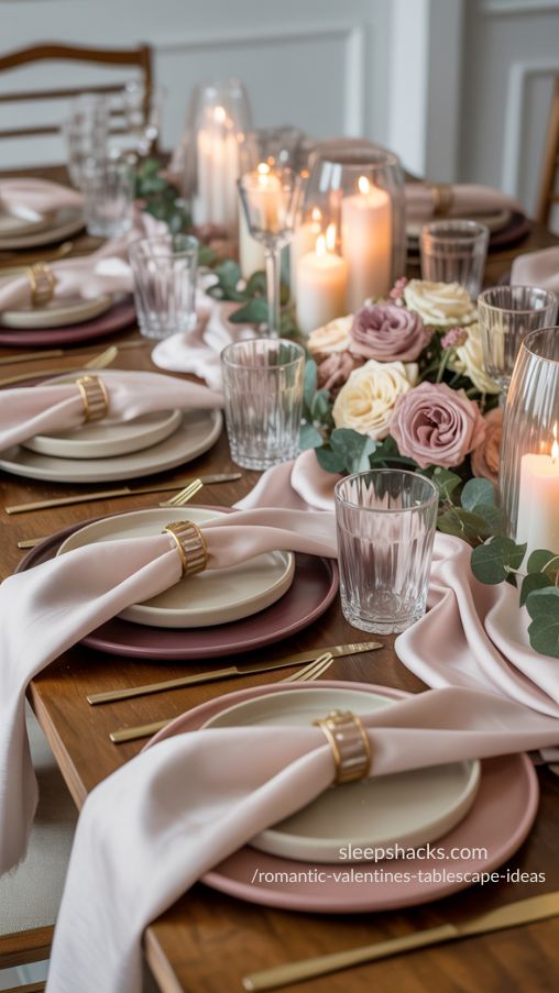 Romantic Valentines Tablescape Ideas Using Soft, Balanced Color Palettes
