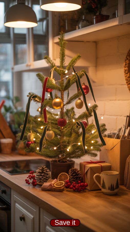 Small and Mini Real Christmas Tree Decorating Inspiration