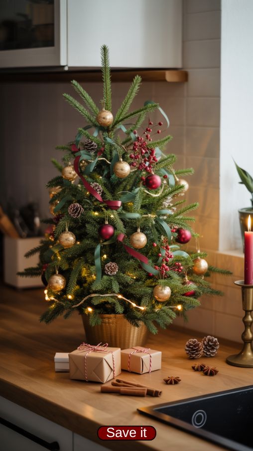 Small and Mini Real Christmas Tree Decorating Inspiration
