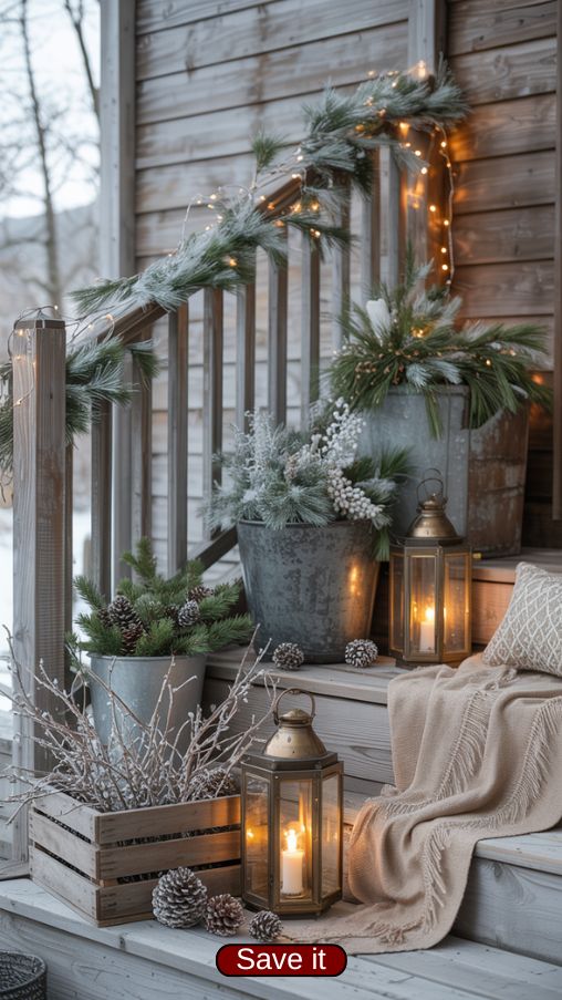 Themed Winter Porch Decor Ideas with Elegant Seasonal Styling
