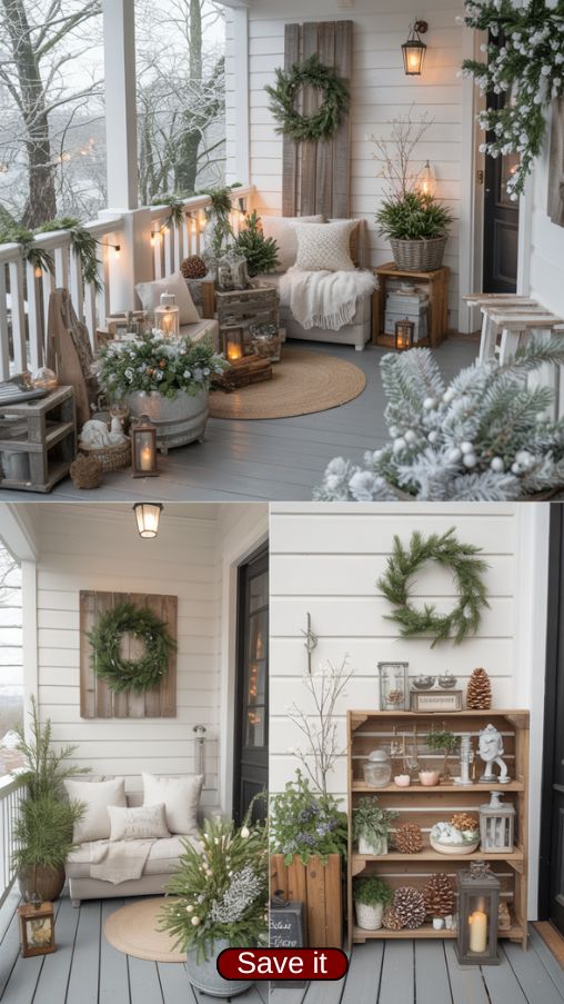Themed Winter Porch Decor Ideas with Elegant Seasonal Styling