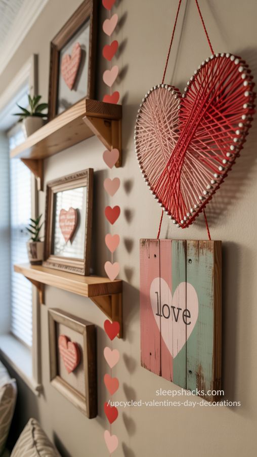 Upcycled Valentine Wall Decorations for a Cozy Handmade Home
