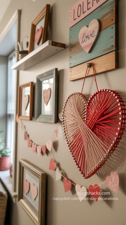 Upcycled Valentine Wall Decorations for a Cozy Handmade Home